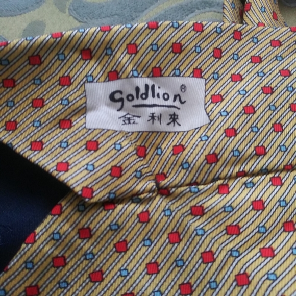 Goldion Men's Necktie Pure Silk Handmade 60" - Picture 5 of 6